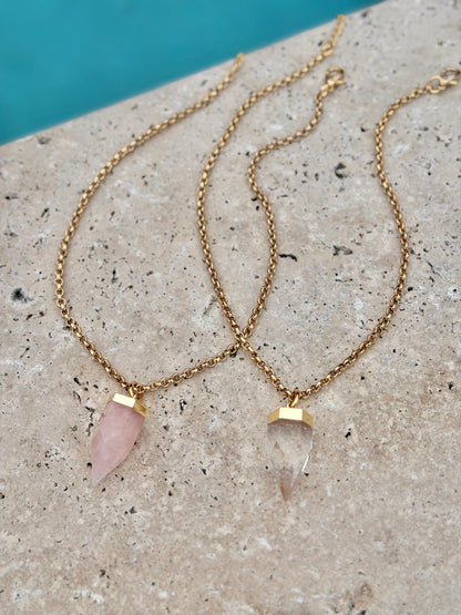 Quartz point layered necklace set — handmade in Florida by AVINZIA (photo 3)
