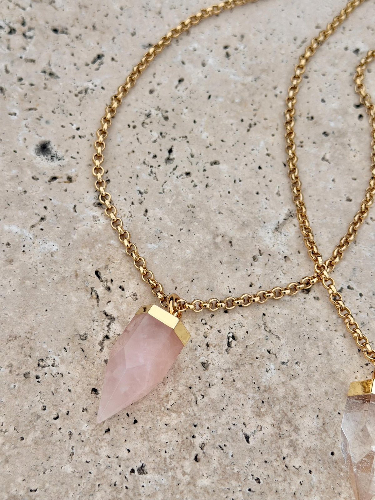 Quartz point layered necklace set — handmade in Florida by AVINZIA (photo 7)