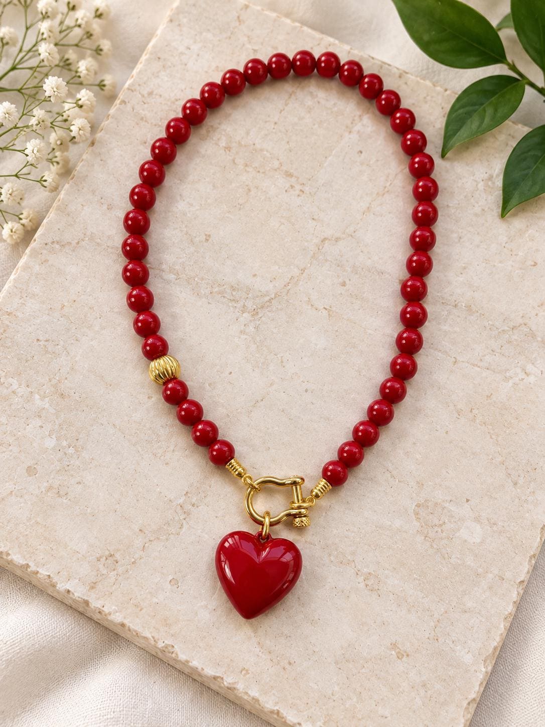 Puffy heart charm necklace — handmade in Florida by AVINZIA (photo 7)