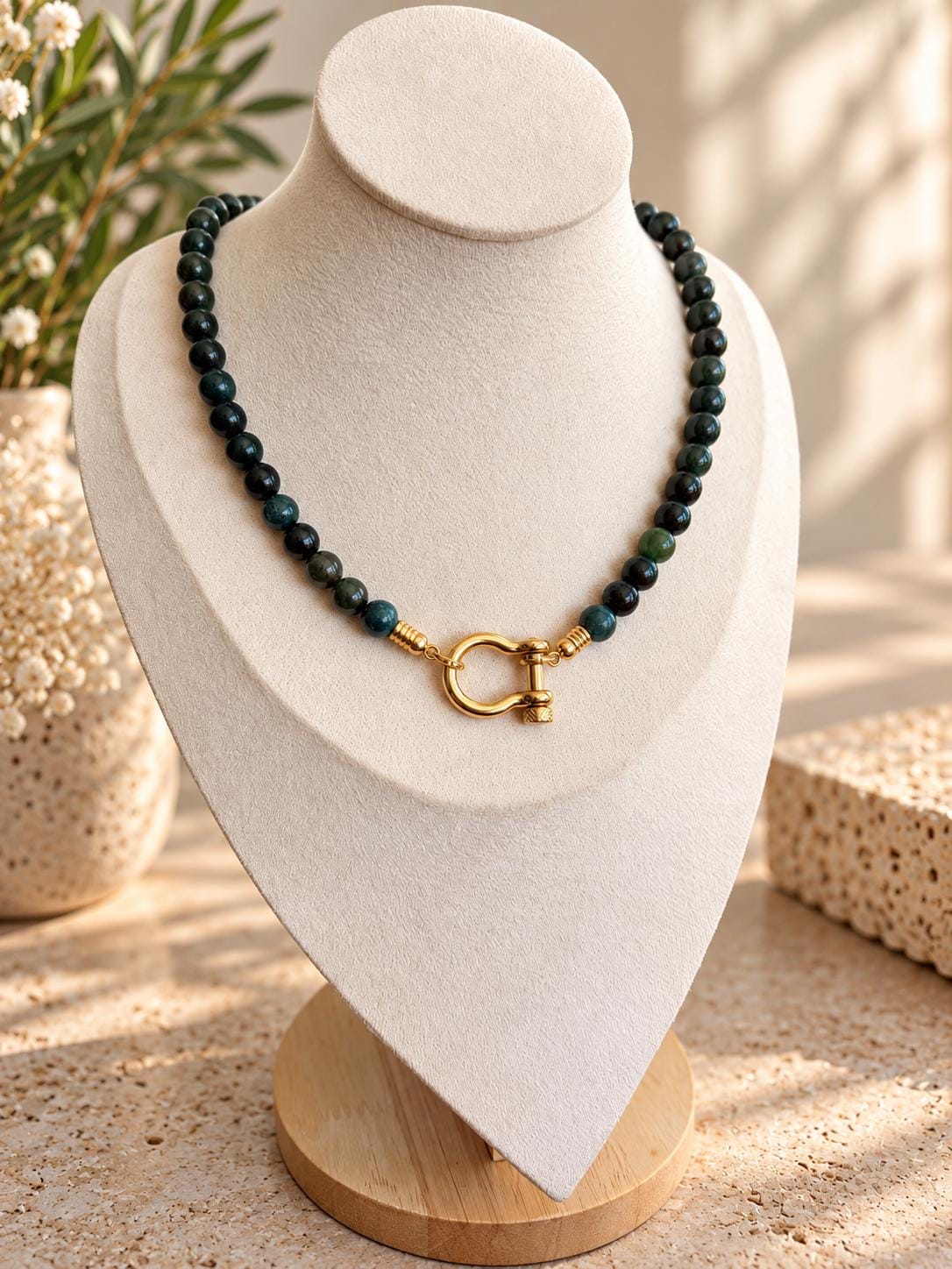 Gemstone shackle necklace — handmade in Florida by AVINZIA (photo 7)