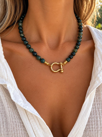 Gemstone shackle necklace — handmade in Florida by AVINZIA (photo 3)