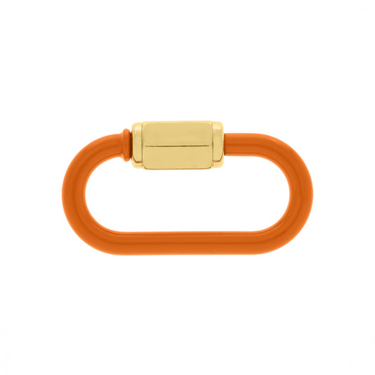 Orange Enamel Carabiner Clasp