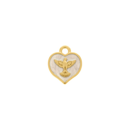 20mm Small Heart Holy Spirit Dove Charm