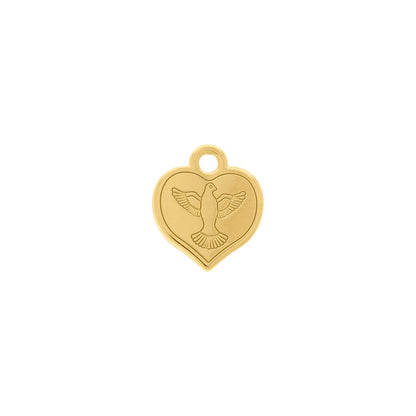 20mm Small Heart Holy Spirit Dove Charm