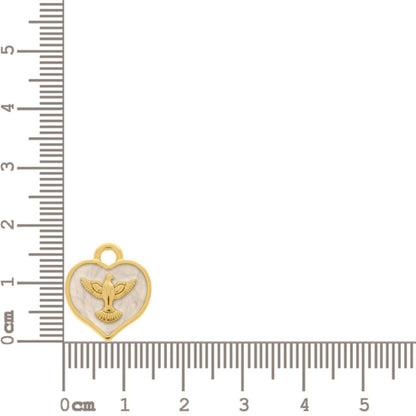 20mm Small Heart Holy Spirit Dove Charm