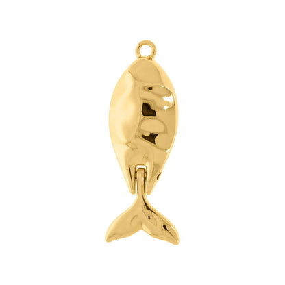 55mm Hammered Fish Charm