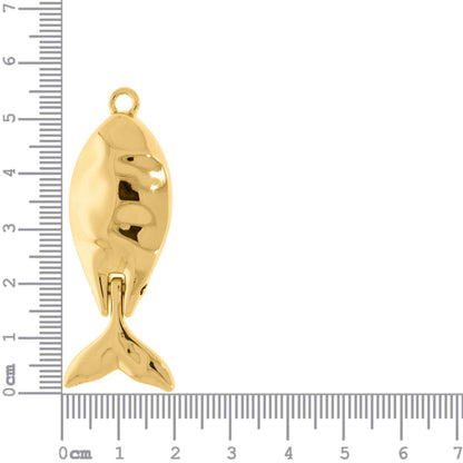 55mm Hammered Fish Charm