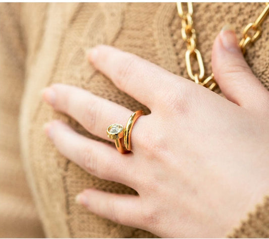 Gold Stackable Ring | Hardware Ring | Spike Ring | Stud Ring | Gold Minimalist Ring for Women | Stack Ring