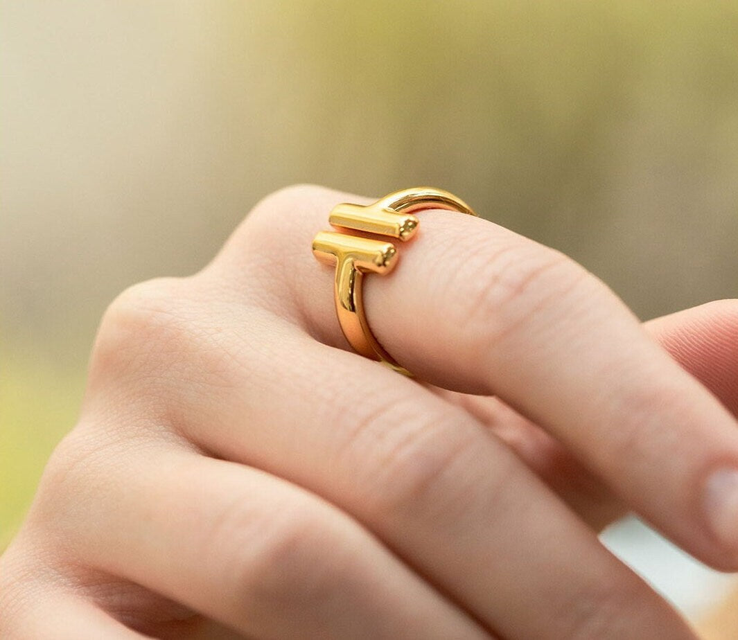 Minimalist Gold Ring for Women | Gold Adjustable Ring | Modern Ring | Mother's Day Gift