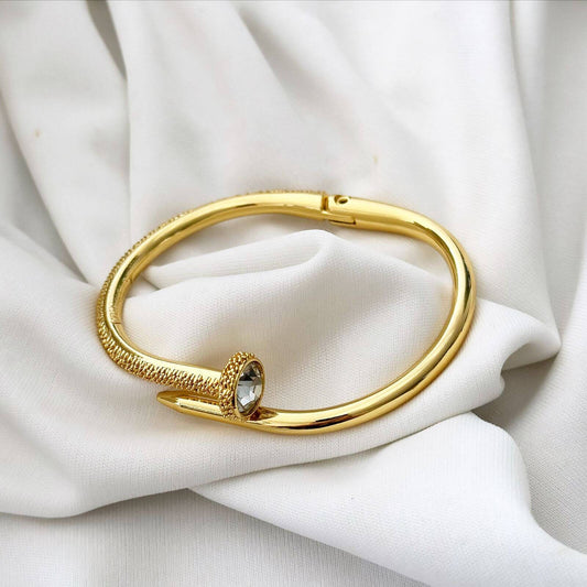 Gold Hinged Bracelet | Hardware Bracelet | Spike Bracelet | Stud Bracelet | Gold Minimalist Bracelet for Women | Mothers Day Jewelry Gift