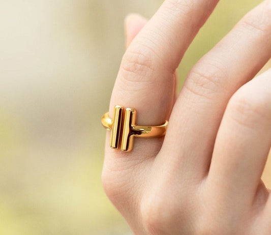 Minimalist Gold Ring for Women | Gold Adjustable Ring | Modern Ring | Mother's Day Gift